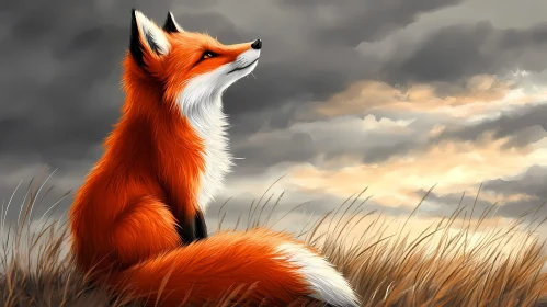 Fox Gazing at the Sky