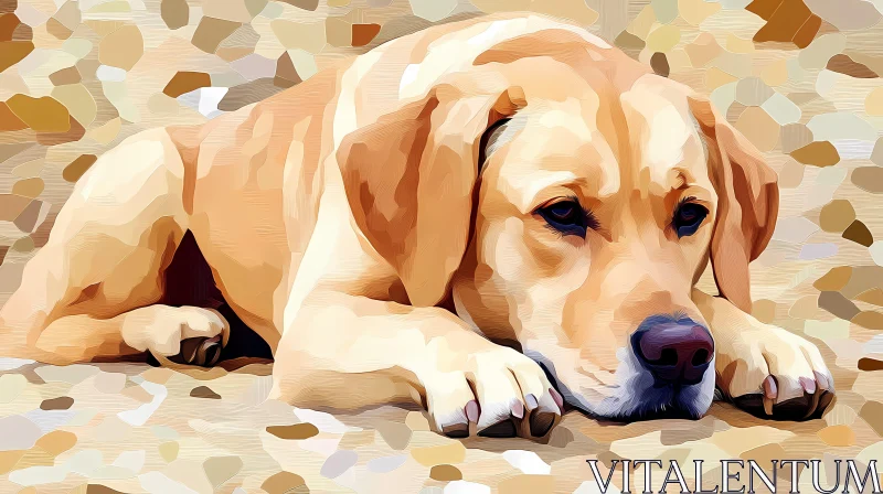 AI ART Golden Labrador Illustration