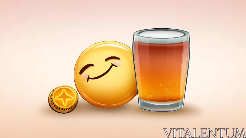 AI ART Emoji, Beer, and Coin Still Life