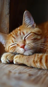 Serene Sleeping Orange Cat