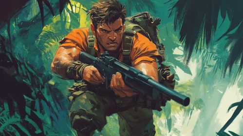 Jungle Warrior with Rifle