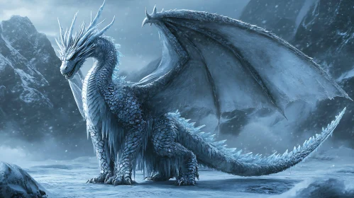 Winter Dragon: A Frozen Fantasy Creature