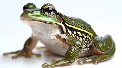 Green Frog in Detailed Close-Up