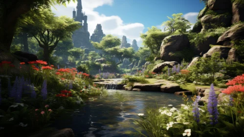 Enchanting Game Landscape: A Symphony of Organic Forms and Light