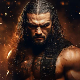 Warrior's Gaze: A Portrait of Strength