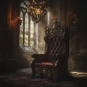 Vintage Throne Room with Sunlight