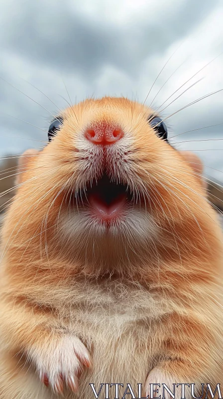 Curious Hamster Portrait AI Image