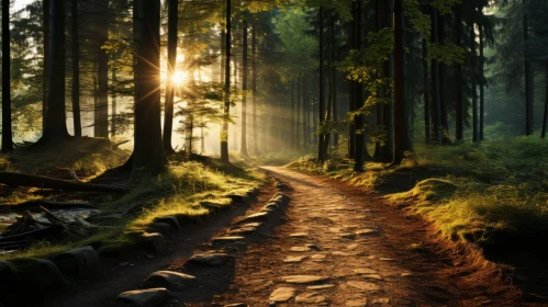 Sunlit Forest Path: A Spiritual Symbolism in Nature