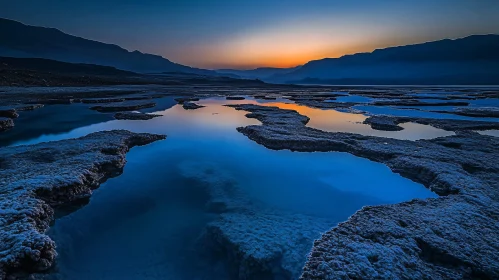 Twilight Reflections on Mountain Lake