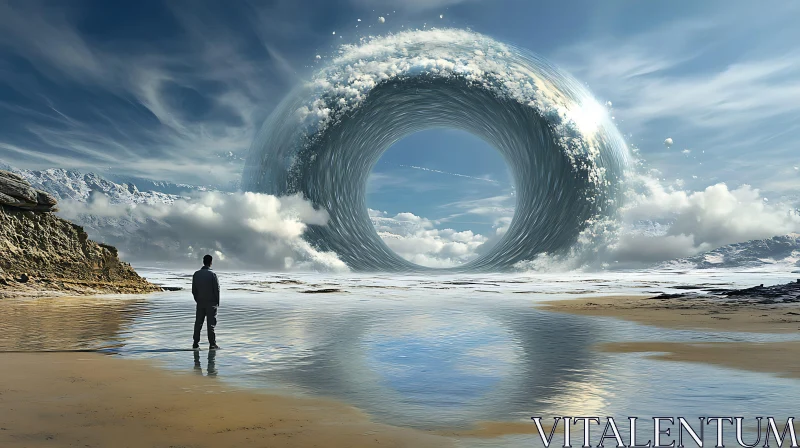 AI ART Man and the Ocean Portal