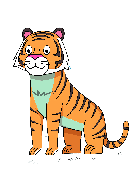 Colorful Tiger Cartoon Art