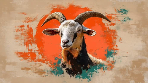 Colorful Goat Canvas Art