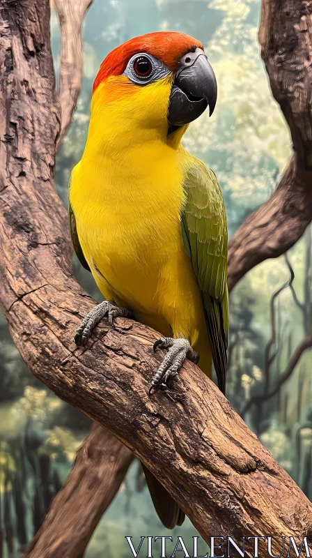 AI ART Colorful Parrot in Dense Forest Environment