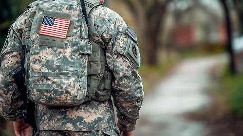 Soldier with American Flag Patch