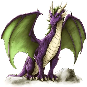 Fantasy Dragon with Green Wings