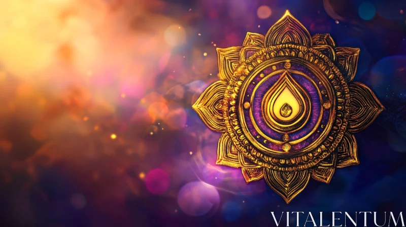 Ornate Mandala with Bokeh Lights AI Image