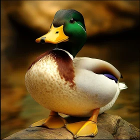 Detailed Mallard Duck Close-Up
