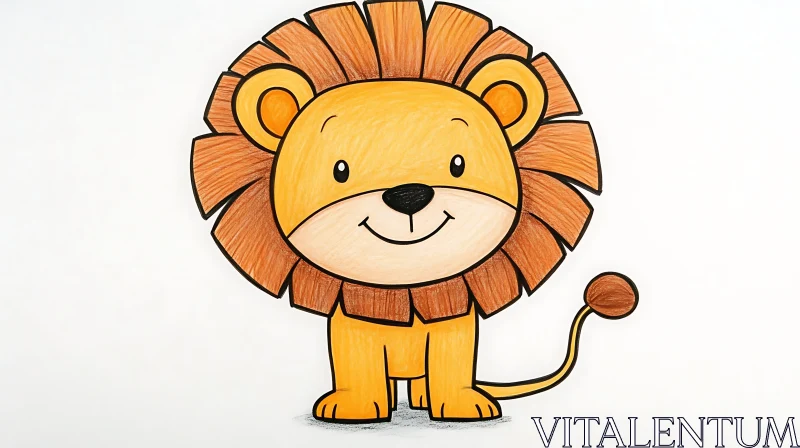 AI ART Cute Lion Illustration