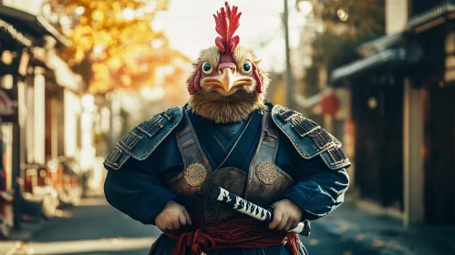 Armored Chicken Warrior with Katana