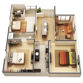 Modern Apartment Layout Design Concept
