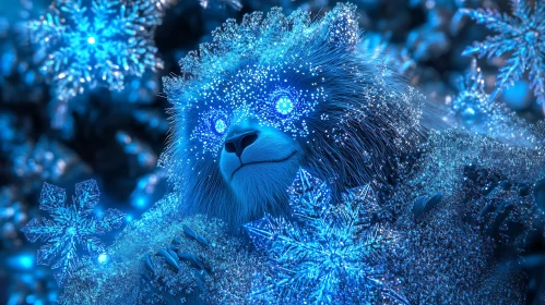 Icy Bear Surrounded by Snow