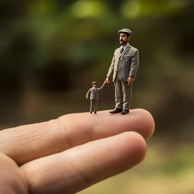 Tiny Family Portrait on a Finger