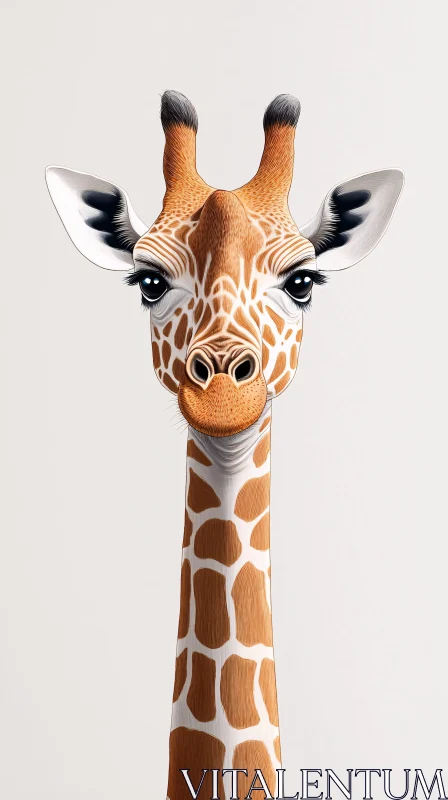 Graceful Giraffe Illustration AI Image