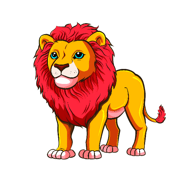 Bold Cartoon Lion T-Shirt Design POD Design