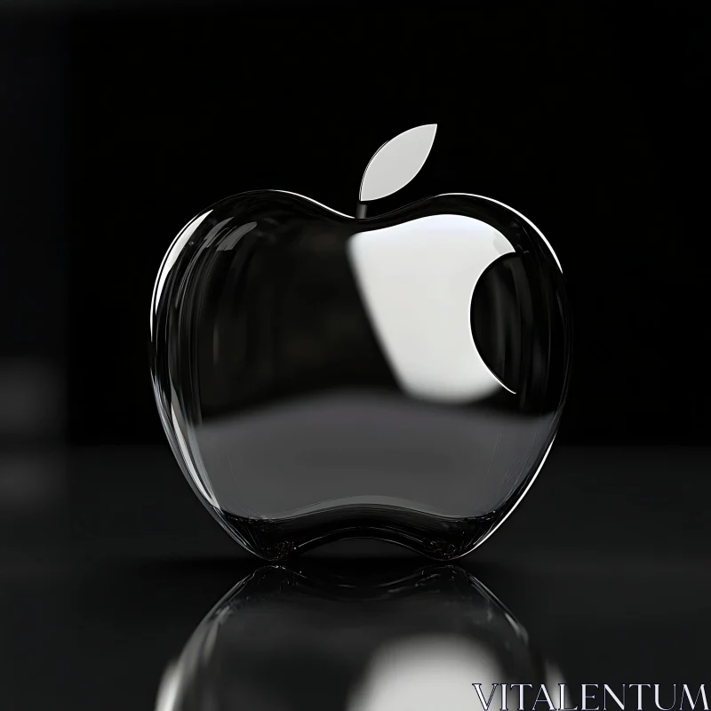 Translucent Apple Icon Reflecting Elegance AI Image