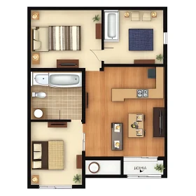 Architectural Blueprint of Apartment Layout