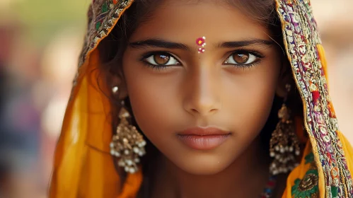 Young Girl in Traditional Indian Dress