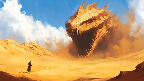 Desert Monster Confrontation Art