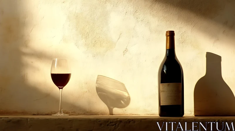 AI ART Wine and Shadow: A Moment of Reflection