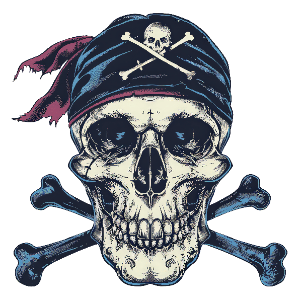 Menacing Pirate Skull Art POD Design