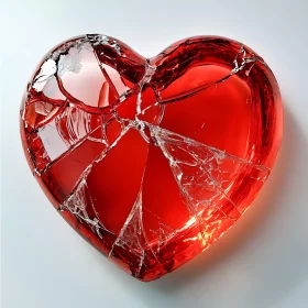 Red Glass Heart: Fractured and Vulnerable