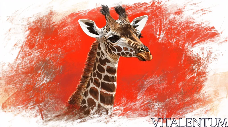 AI ART Giraffe Painting with Abstract Background