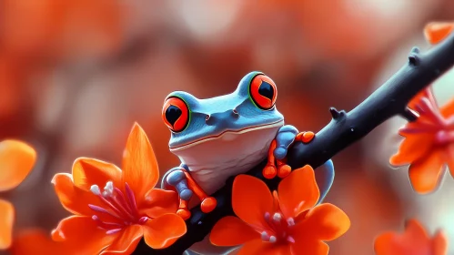 Colorful Frog in Nature