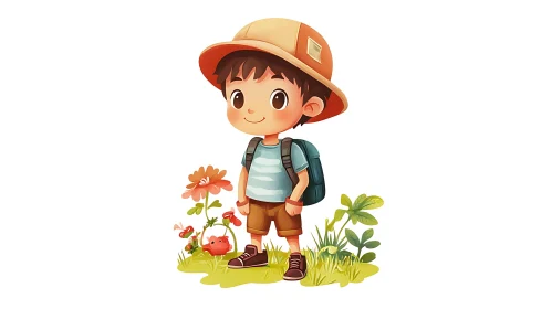 Whimsical Child Explorer in Nature