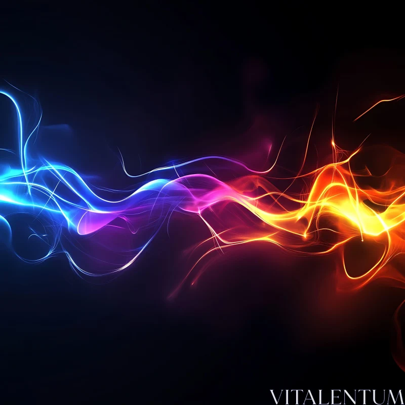 Energetic Colorful Light Streaks in Abstract Motion AI Image