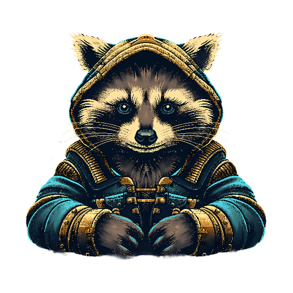 Streetwear Raccoon Art POD Design