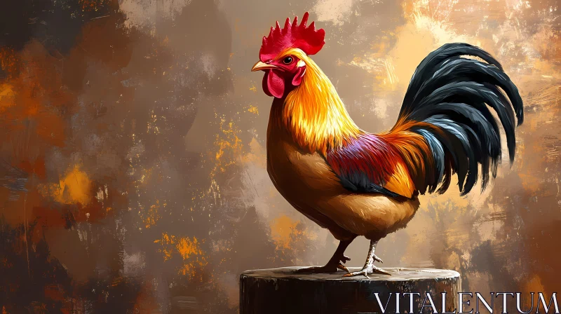 AI ART Vivid Rooster Portrait Art