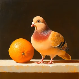 Bird with Citrus Fruit