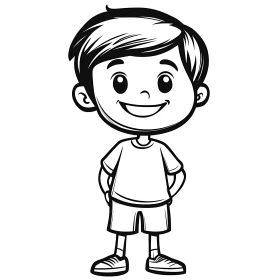 Smiling Boy Cartoon Character Design