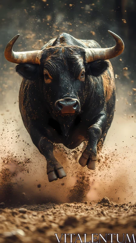 Power of the Charging Bull AI Image