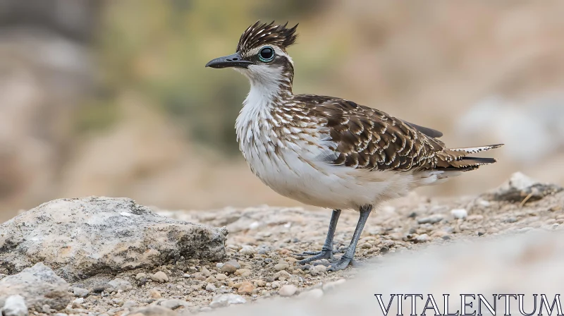 Graceful Bird on Rocky Terrain AI Image