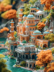 Orange Buildings and Turquoise Domes