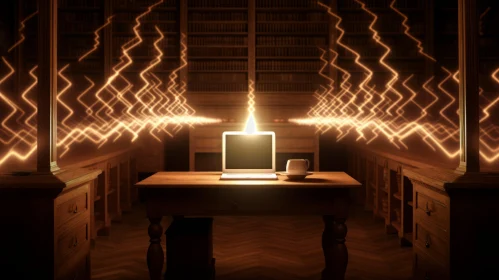 Captivating Image of a Laptop with Electricity Flowing Through It