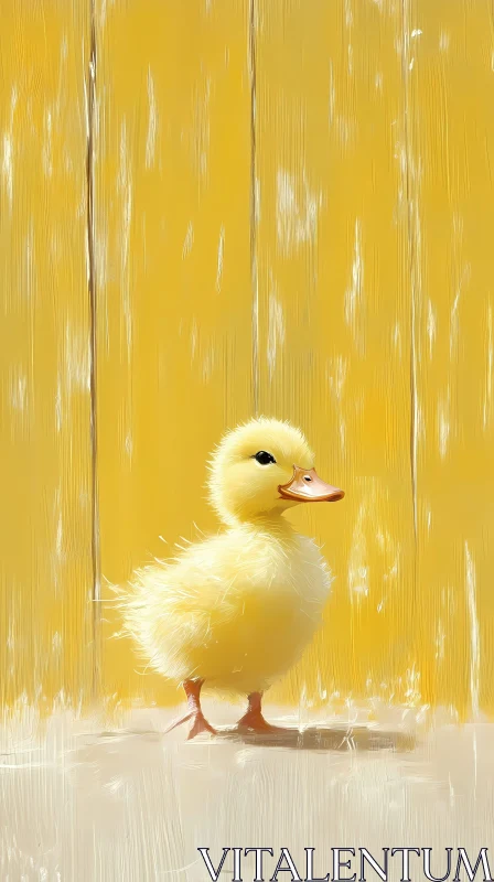 Cute Fluffy Duckling AI Image