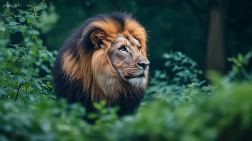 Lion in Greenery
