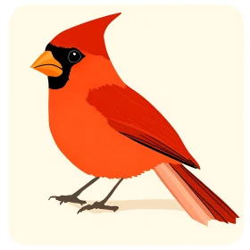 Stylized Cardinal Bird Portrait